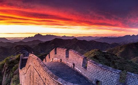 za41ddb48804e6c3c9c6a82322294dabd 金山嶺長城の夕焼け　河北省