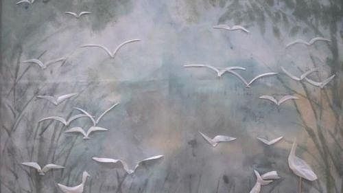 zFOREIGN202009251606000151816216469 魚の骨にカニの殻！ユニークな貼り絵を作るおばあちゃん　浙江省杭州市